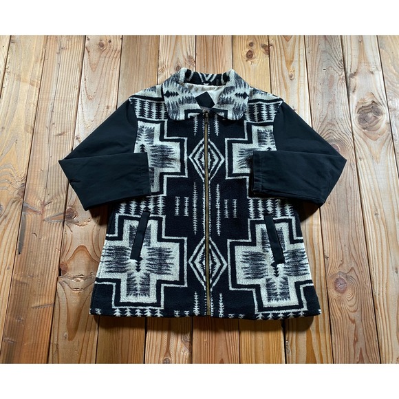 Pendleton Jackets & Blazers - Pendleton Dry Goods XL Full Zip Southwestern Fleece Canvas Aztec Jacket Black
